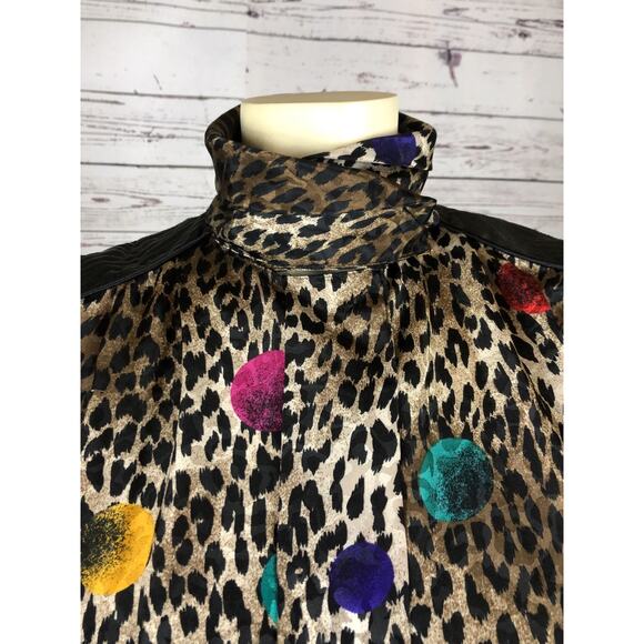 Vintage Mob Wife Nicola Animal prints and polkadot blouse size 8 - Picture 3 of 12